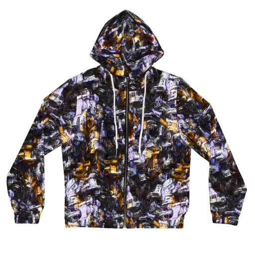 Gilded Bone Riot on a Women's Full-Zip Hoodie