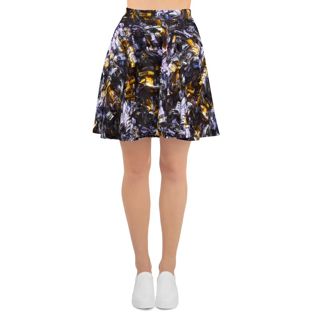 Gilded Bone Riot on Skater Skirt — Front