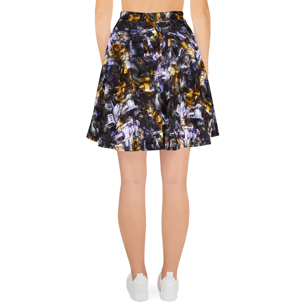 Gilded Bone Riot on Skater Skirt — Back