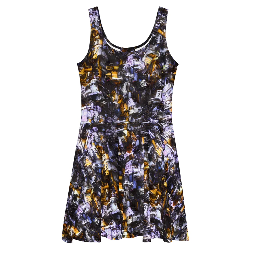 Gilded Bone Riot on Skater Dress — Front