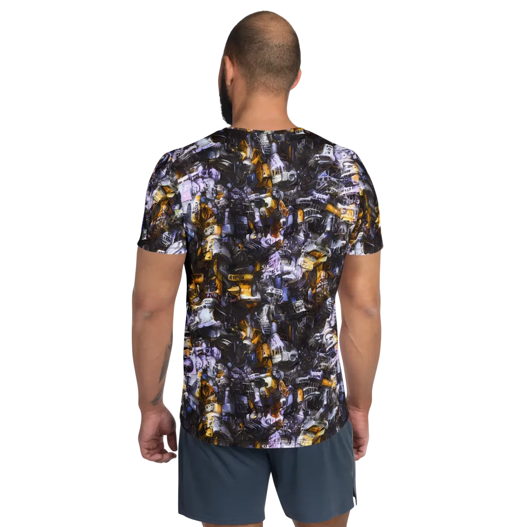Gilded Bone Riot on Men's Athletic T-Shirt — Back