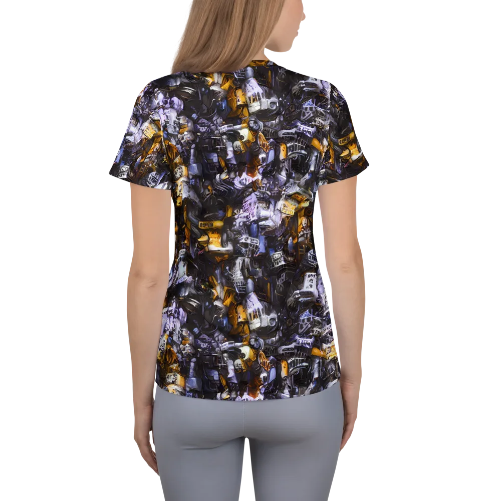 Gilded Bone Riot on Women's Athletic T-Shirt — Back
