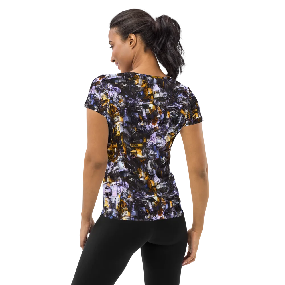 Gilded Bone Riot on Women's Athletic T-Shirt — Back