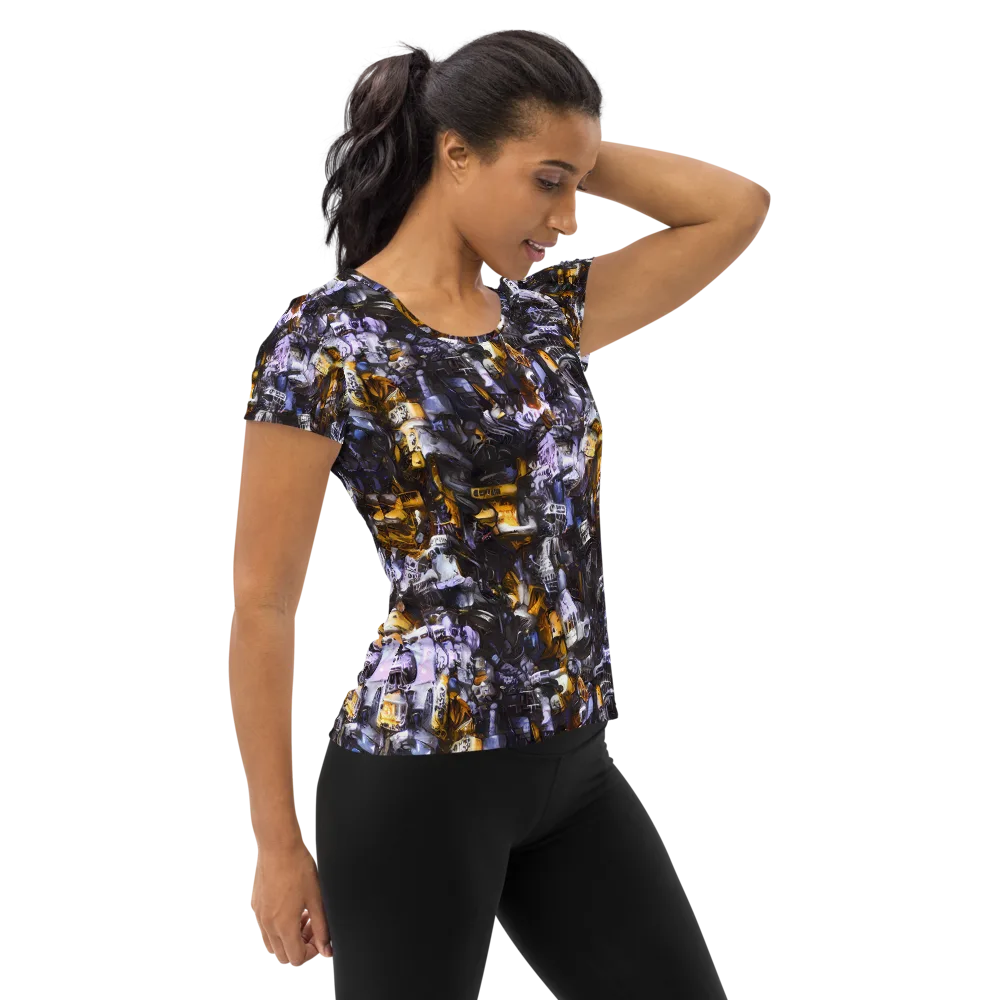 Gilded Bone Riot on Women's Athletic T-Shirt — Right