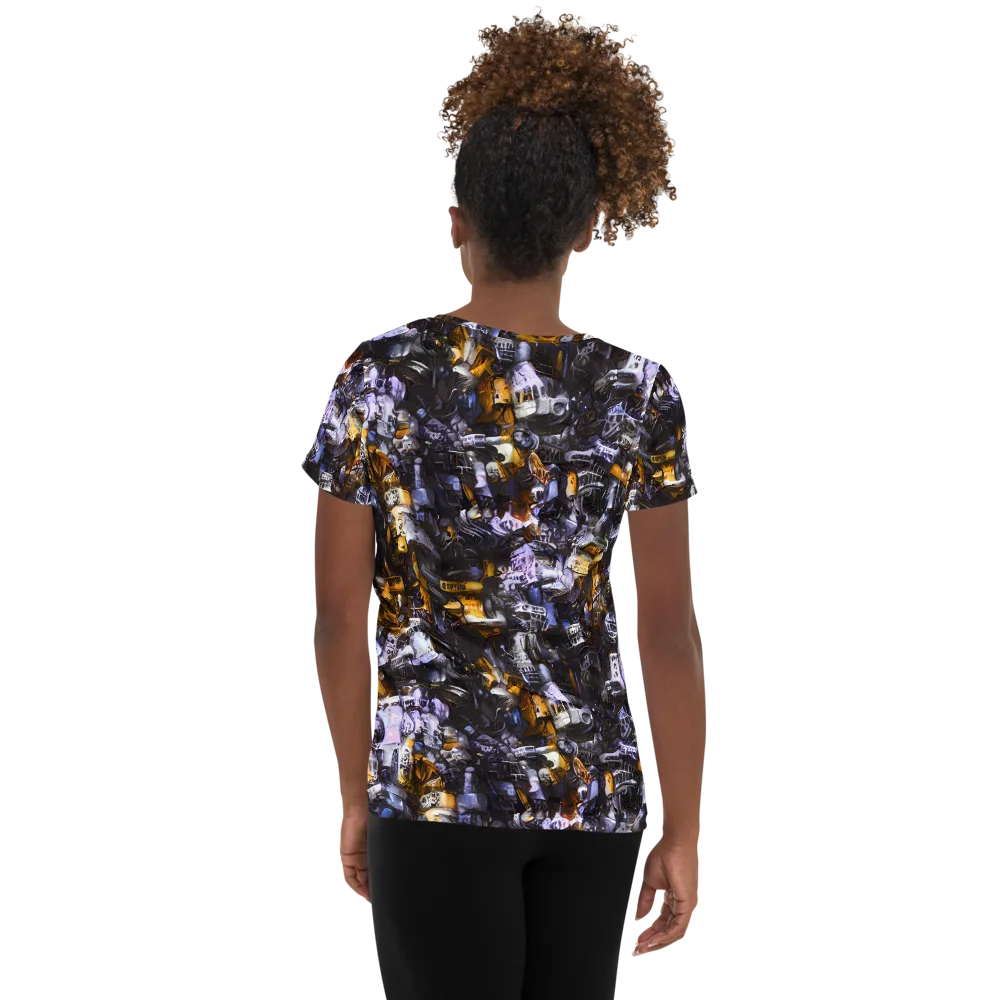 Gilded Bone Riot on Women's Athletic T-Shirt — Back