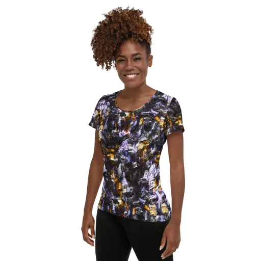 Gilded Bone Riot on a Women's Athletic T-Shirt