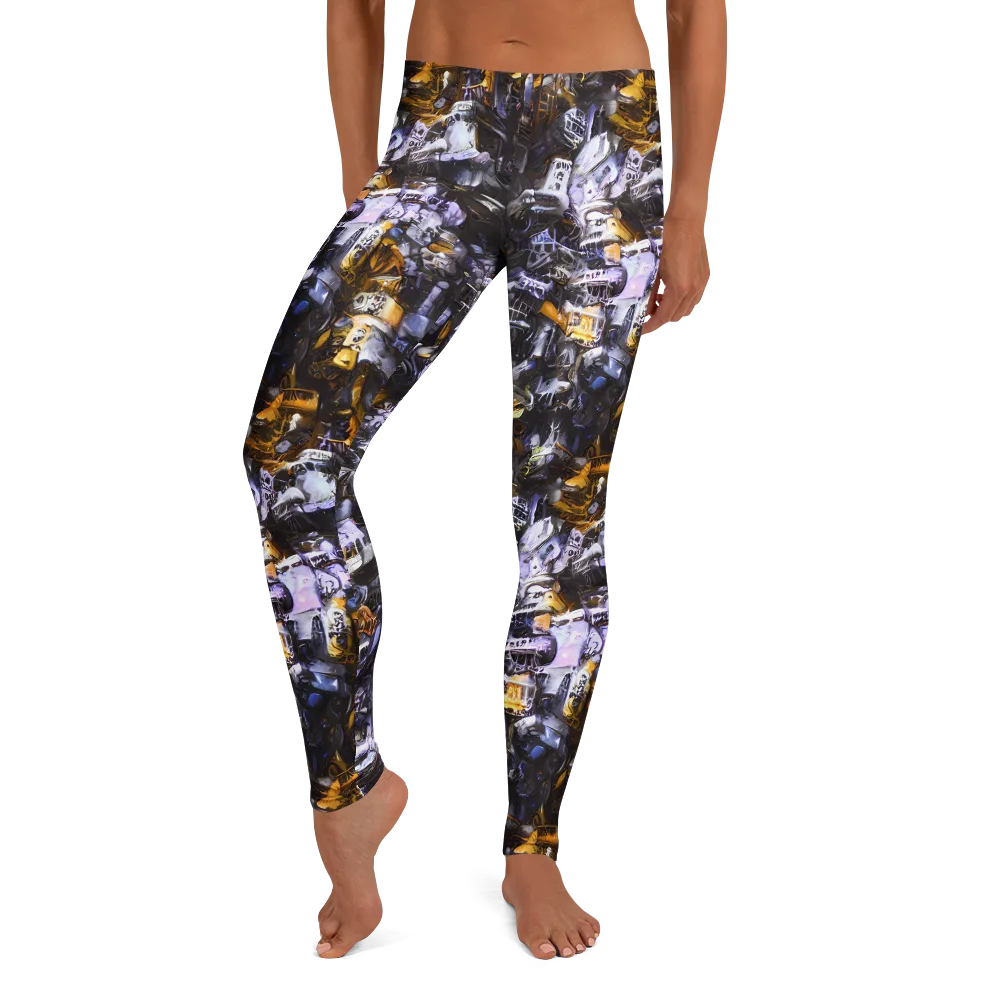 Gilded Bone Riot on Leggings — Front