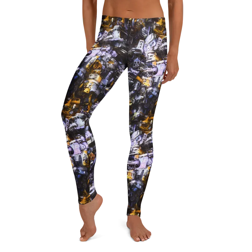 Gilded Bone Riot on Leggings — Front