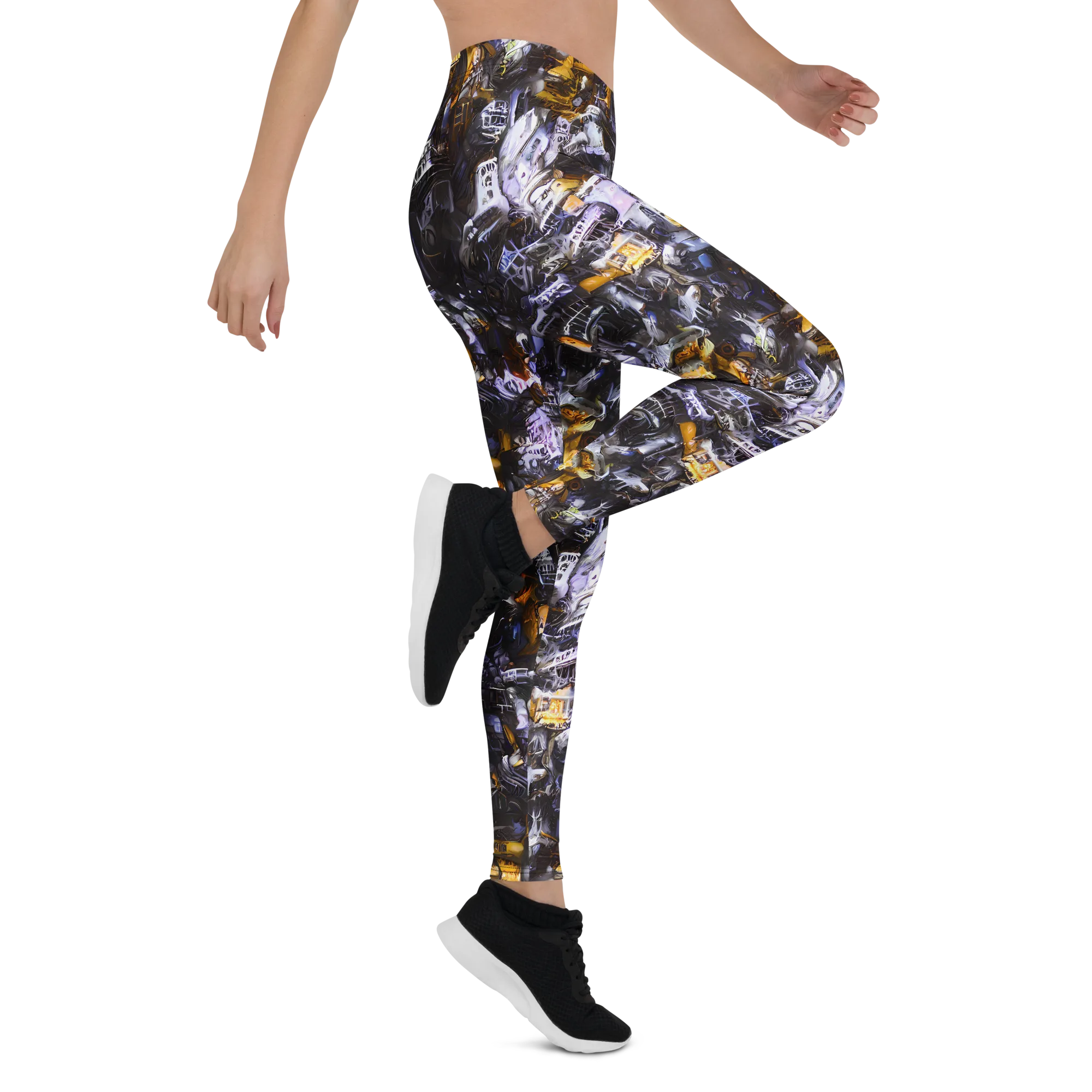 Gilded Bone Riot on Leggings — Right