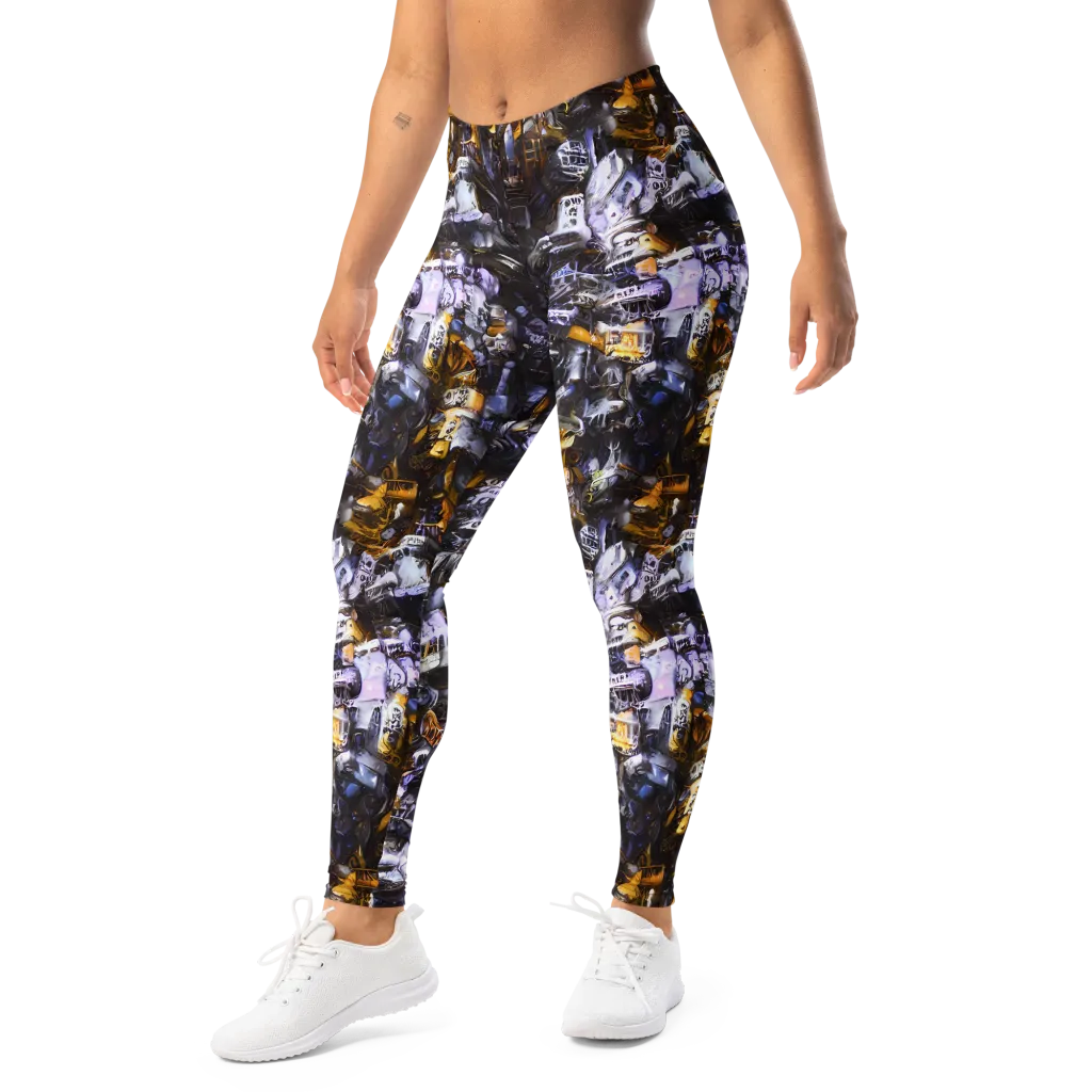 Gilded Bone Riot on Leggings — Left Front