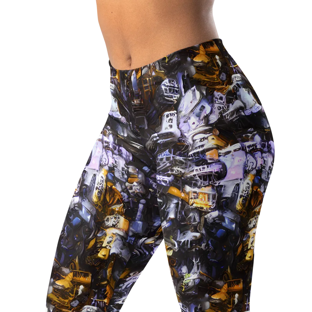 Gilded Bone Riot on Leggings — Left Front