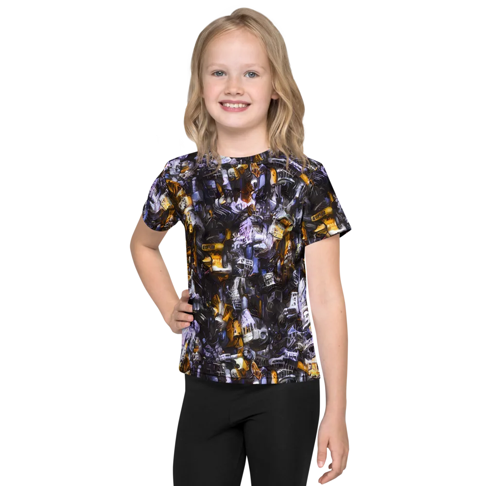 Gilded Bone Riot on Kids Crew Neck T-Shirt — Front