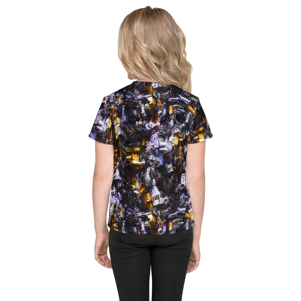 Gilded Bone Riot on Kids Crew Neck T-Shirt — Back