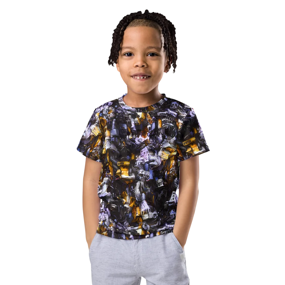 Gilded Bone Riot on Kids Crew Neck T-Shirt — Front