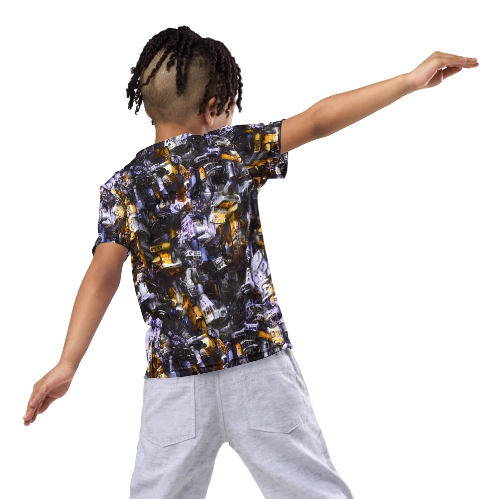 Gilded Bone Riot on Kids Crew Neck T-Shirt — Back