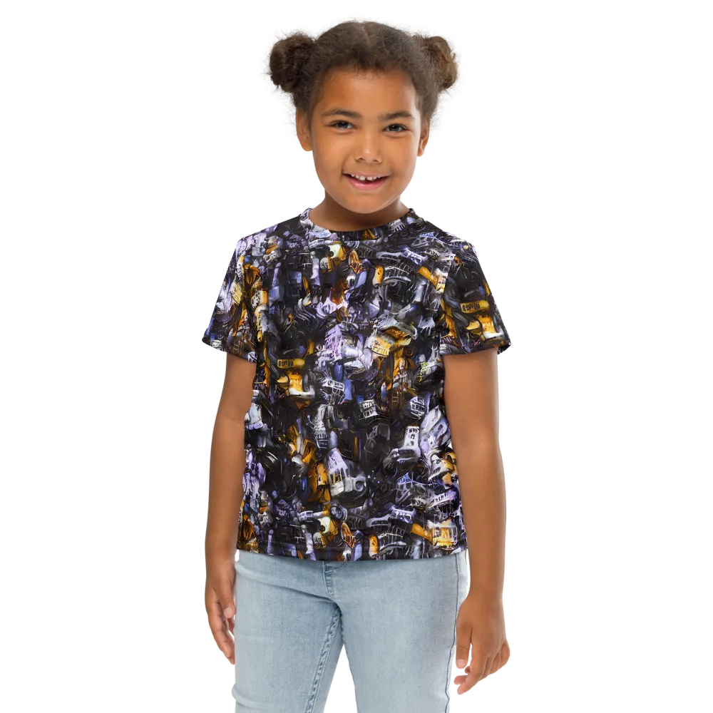 Gilded Bone Riot on Kids Crew Neck T-Shirt — Front