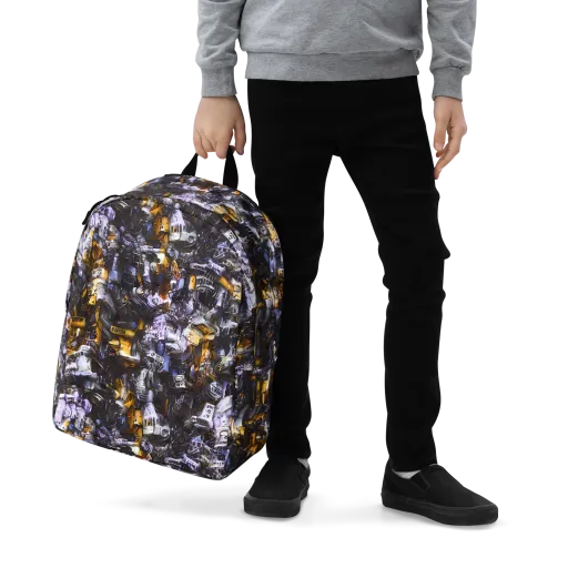 Gilded Bone Riot on a Minimalist Backpack