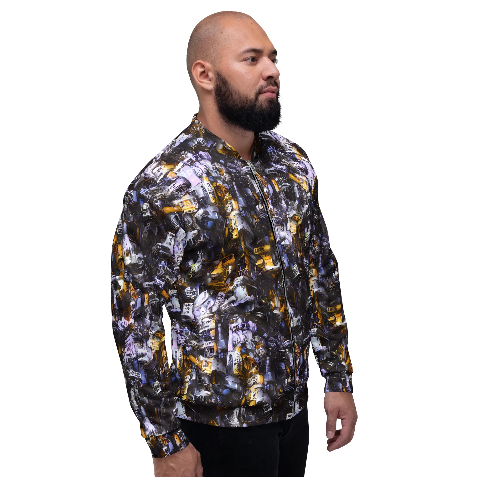 Gilded Bone Riot on Bomber Jacket — Right