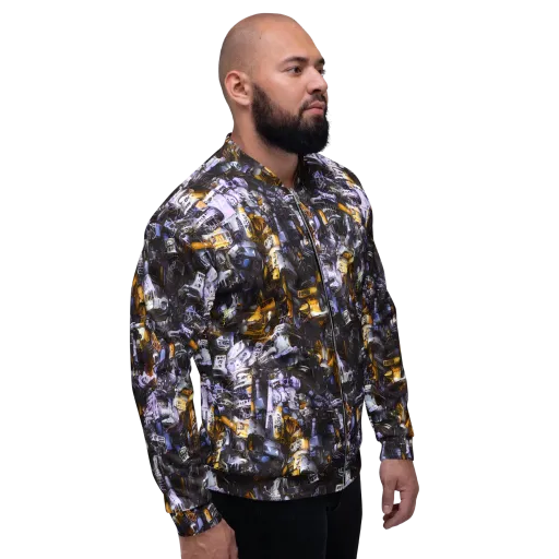 Gilded Bone Riot on a Bomber Jacket