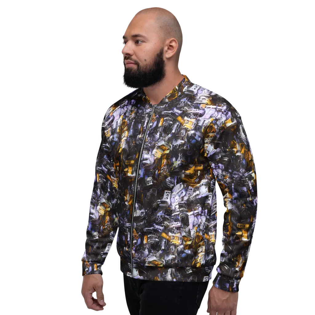 Gilded Bone Riot on Bomber Jacket — Left
