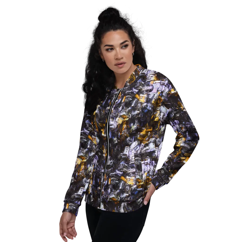 Gilded Bone Riot on Bomber Jacket — Left