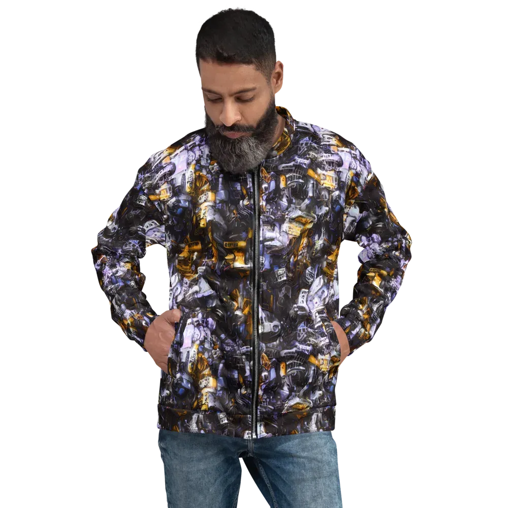 Gilded Bone Riot on Bomber Jacket — Front