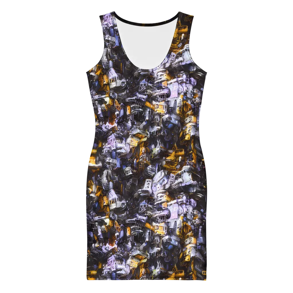 Gilded Bone Riot on Bodycon Dress — Front
