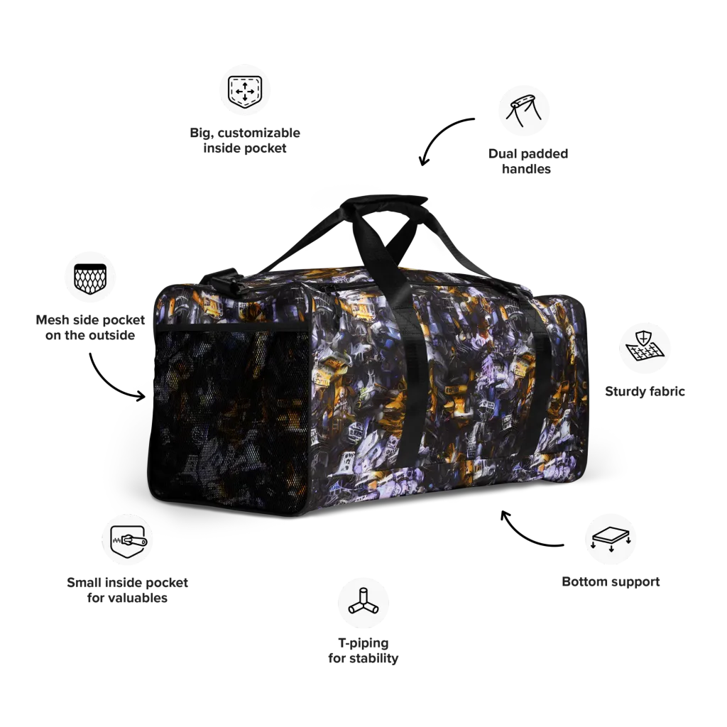 Gilded Bone Riot on Duffle Bag — Right Front