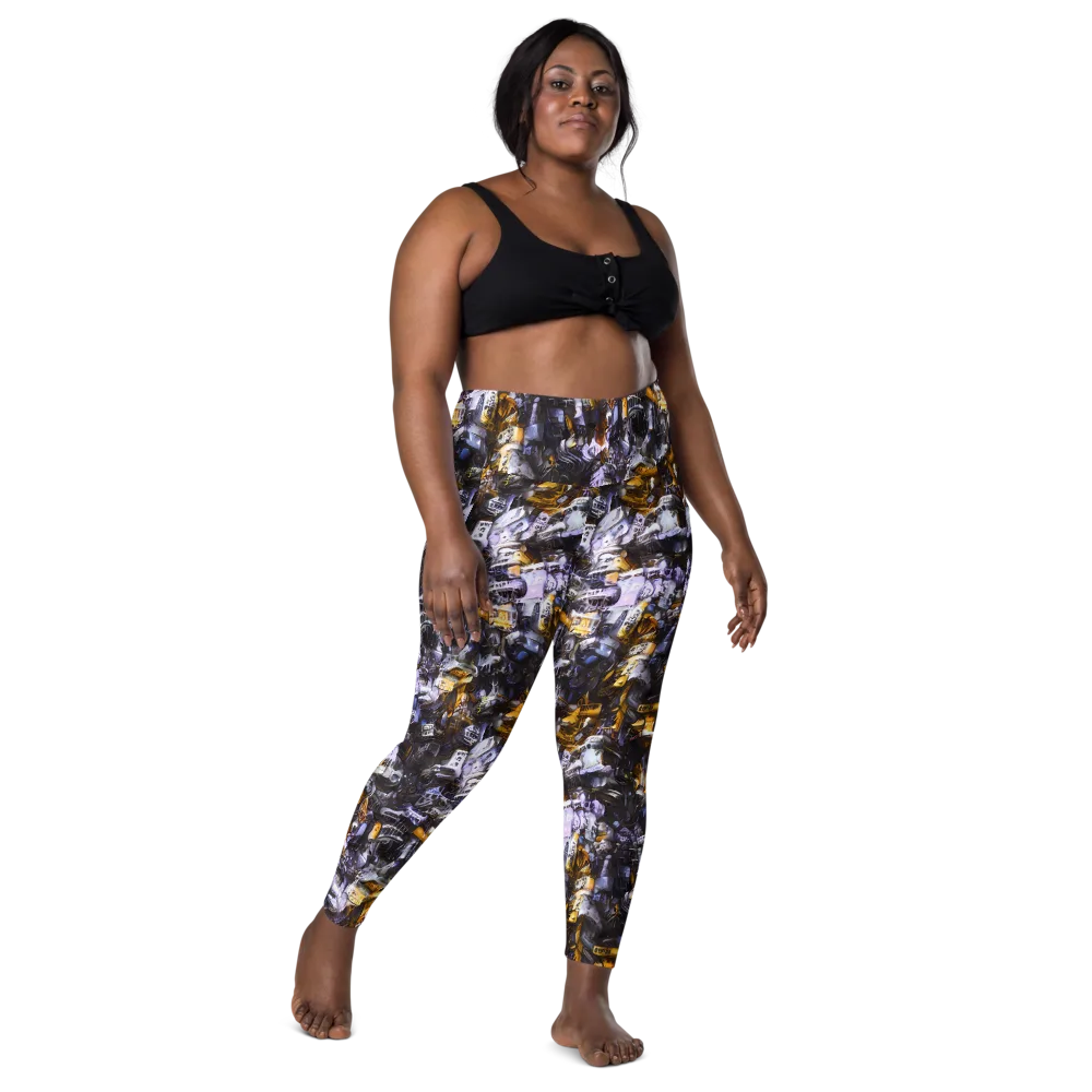 Gilded Bone Riot on Leggings with Pockets — Front