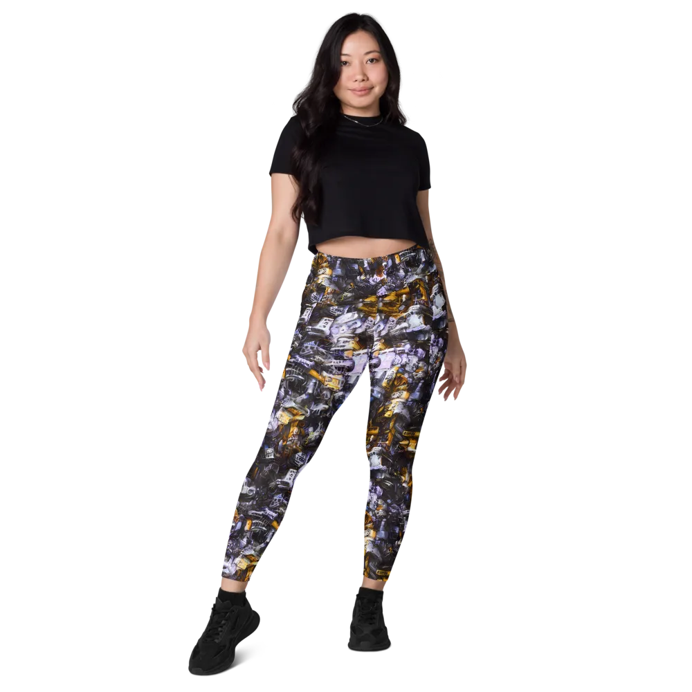 Gilded Bone Riot on Leggings with Pockets — Front