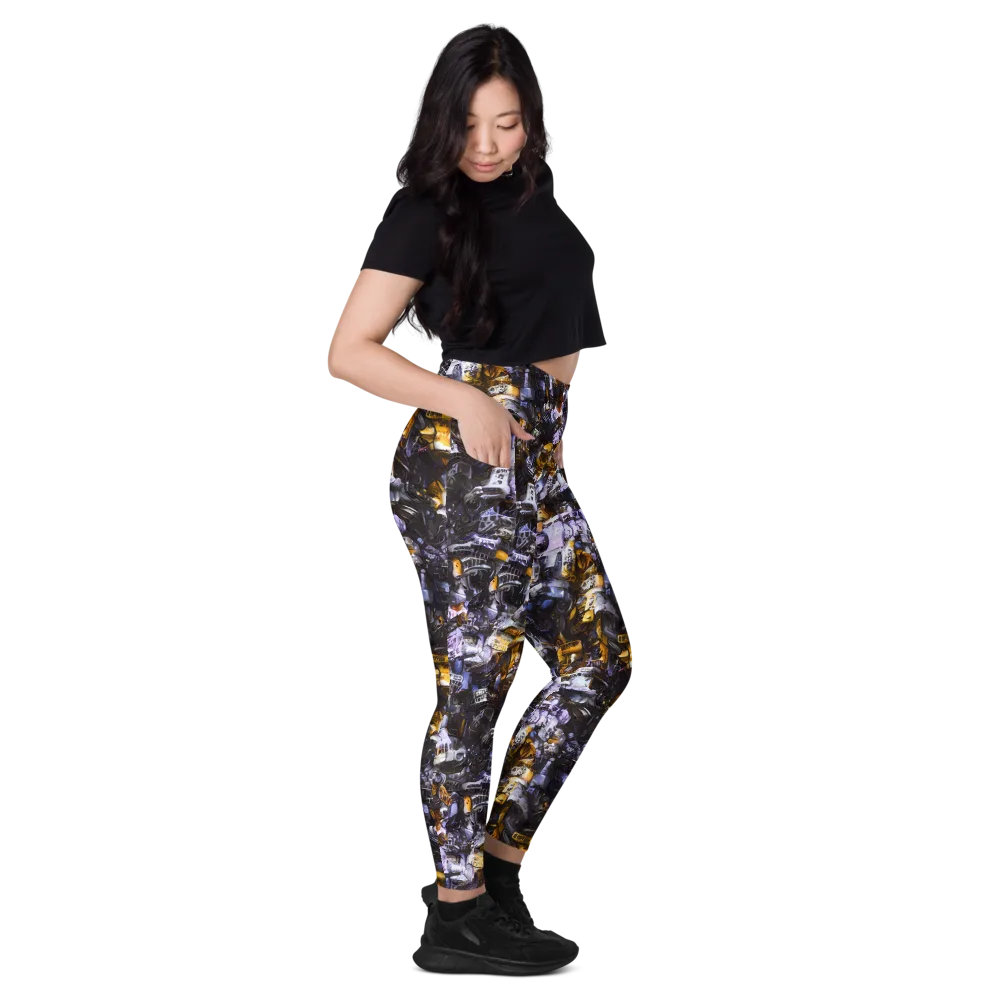 Gilded Bone Riot on Leggings with Pockets — Right