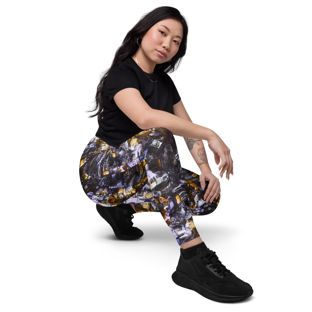 Gilded Bone Riot on Leggings with Pockets — Right Front