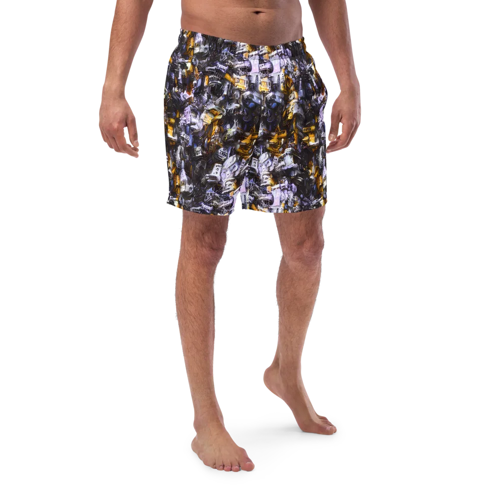 Gilded Bone Riot on Swim Trunks — Front