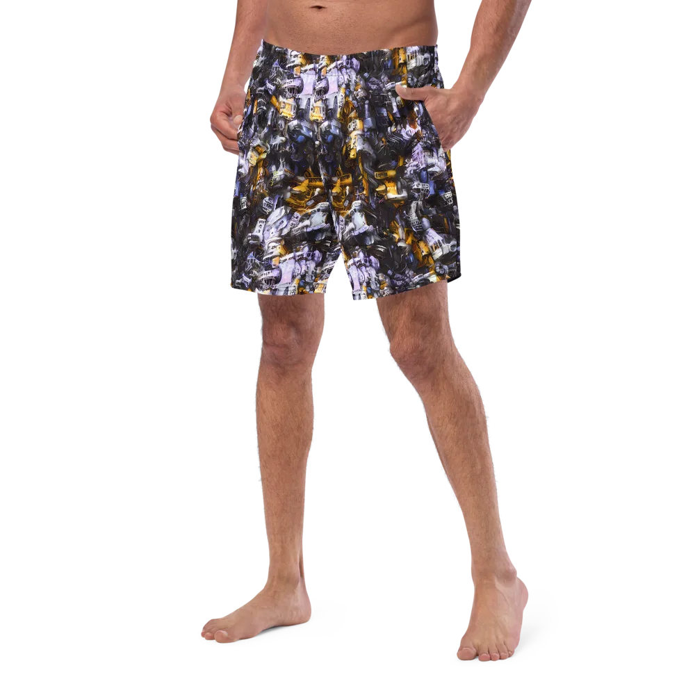 Gilded Bone Riot on Swim Trunks — Left Front