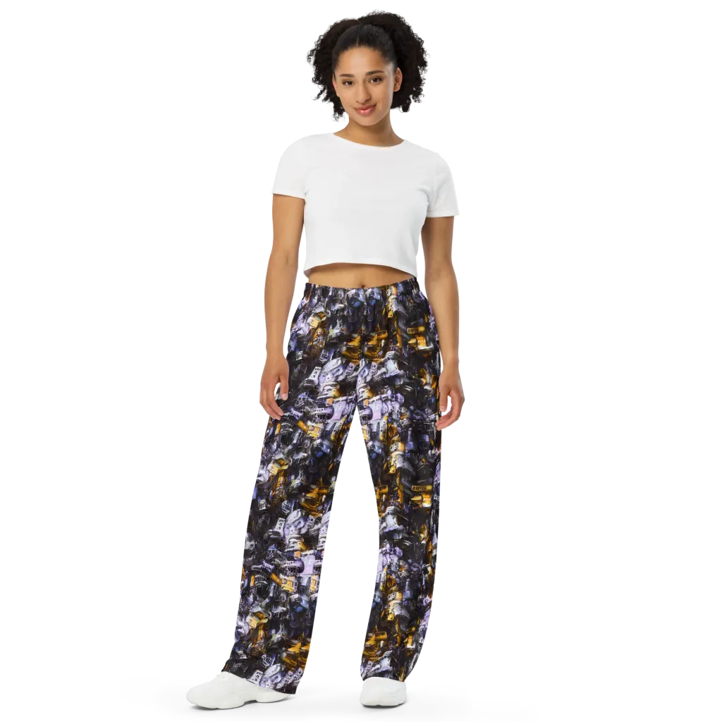 Gilded Bone Riot on Wide-Leg Pants — Front