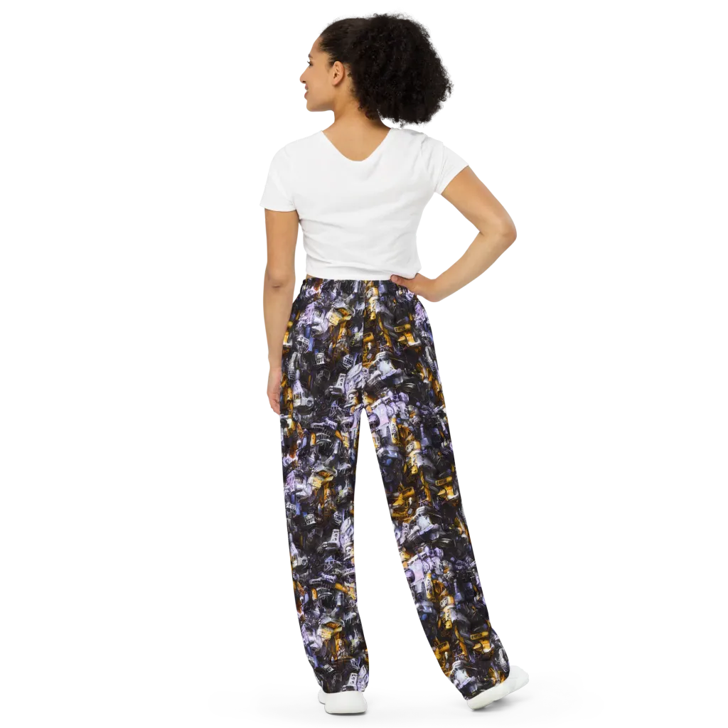 Gilded Bone Riot on Wide-Leg Pants — Back
