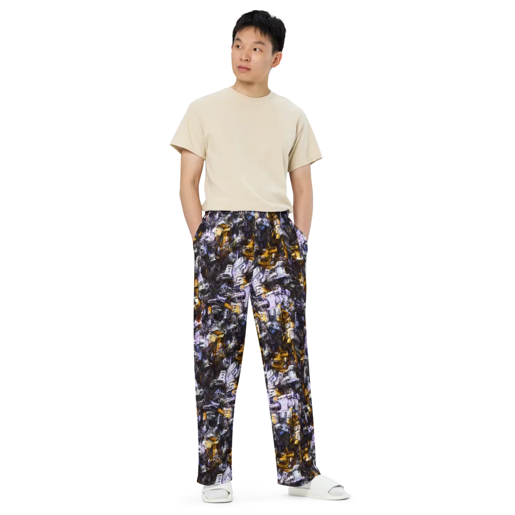 Gilded Bone Riot on Wide-Leg Pants — Front