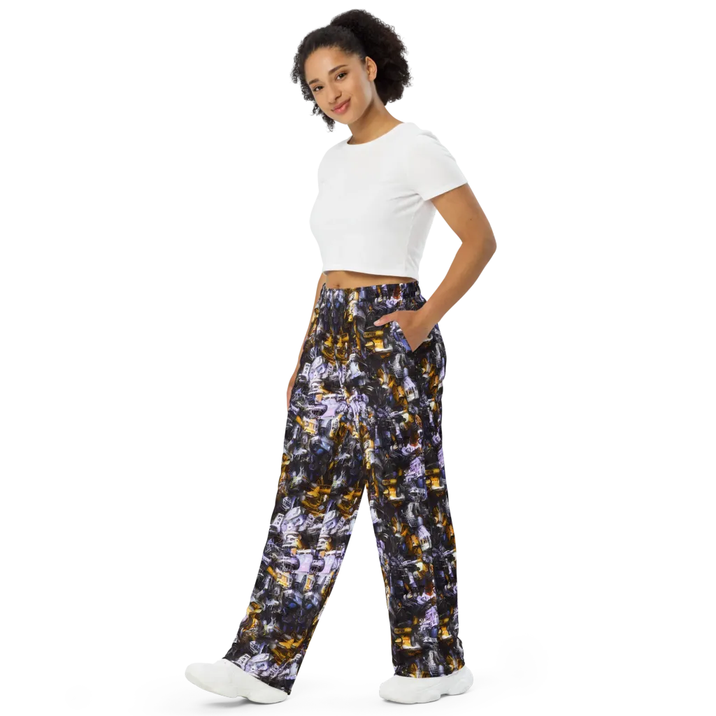 Gilded Bone Riot on Wide-Leg Pants — Left Front