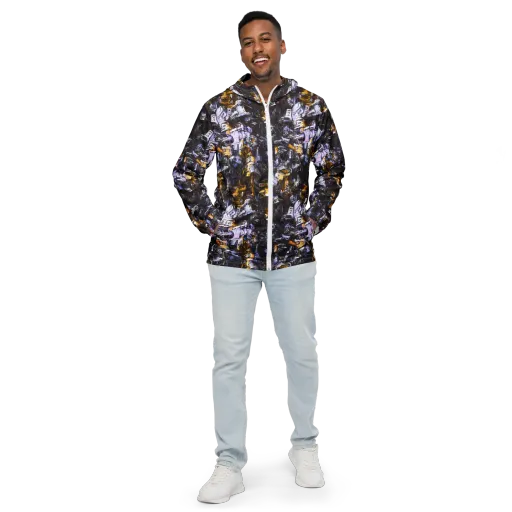 Gilded Bone Riot on a Men's Windbreaker