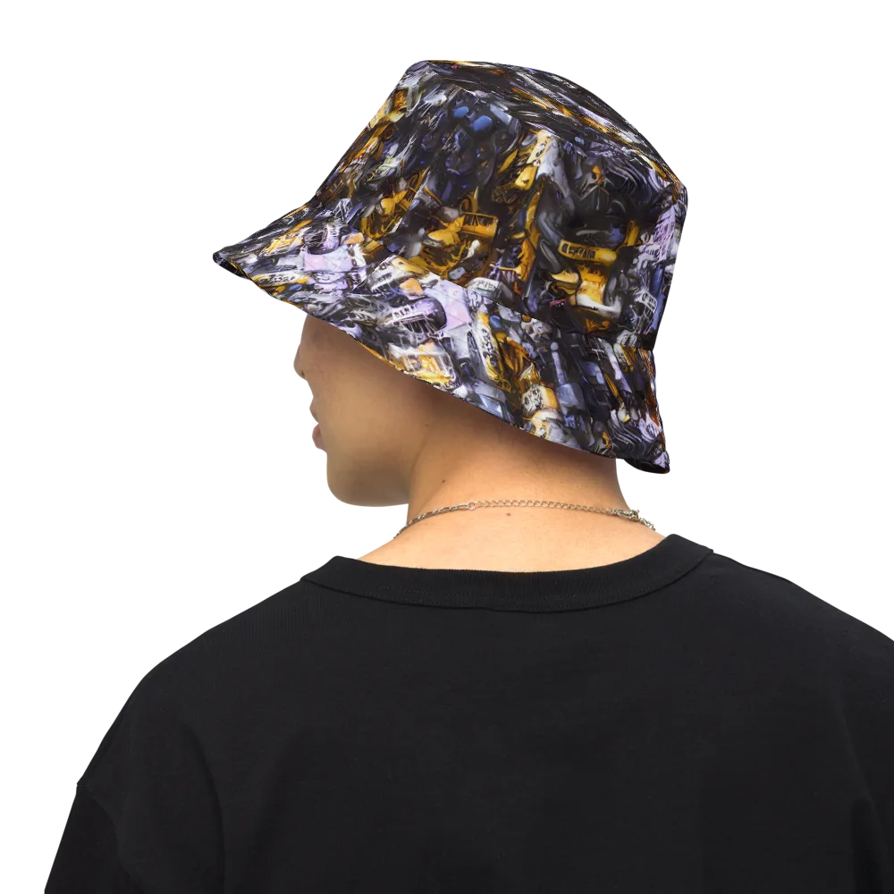 Gilded Bone Riot on Reversible Bucket Hat — Back Inside