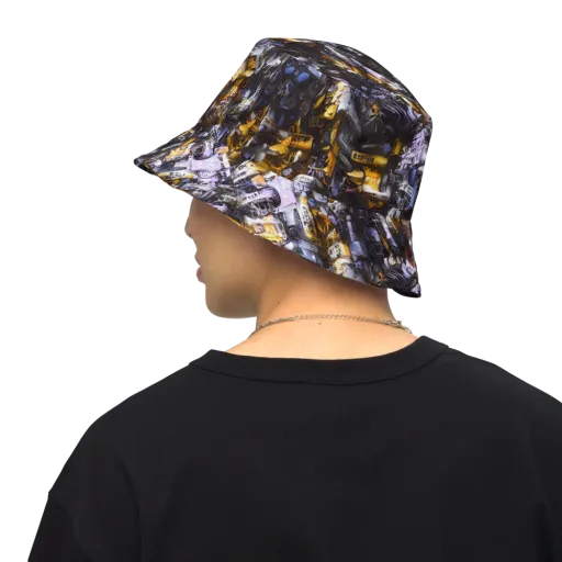 Gilded Bone Riot on a Reversible Bucket Hat