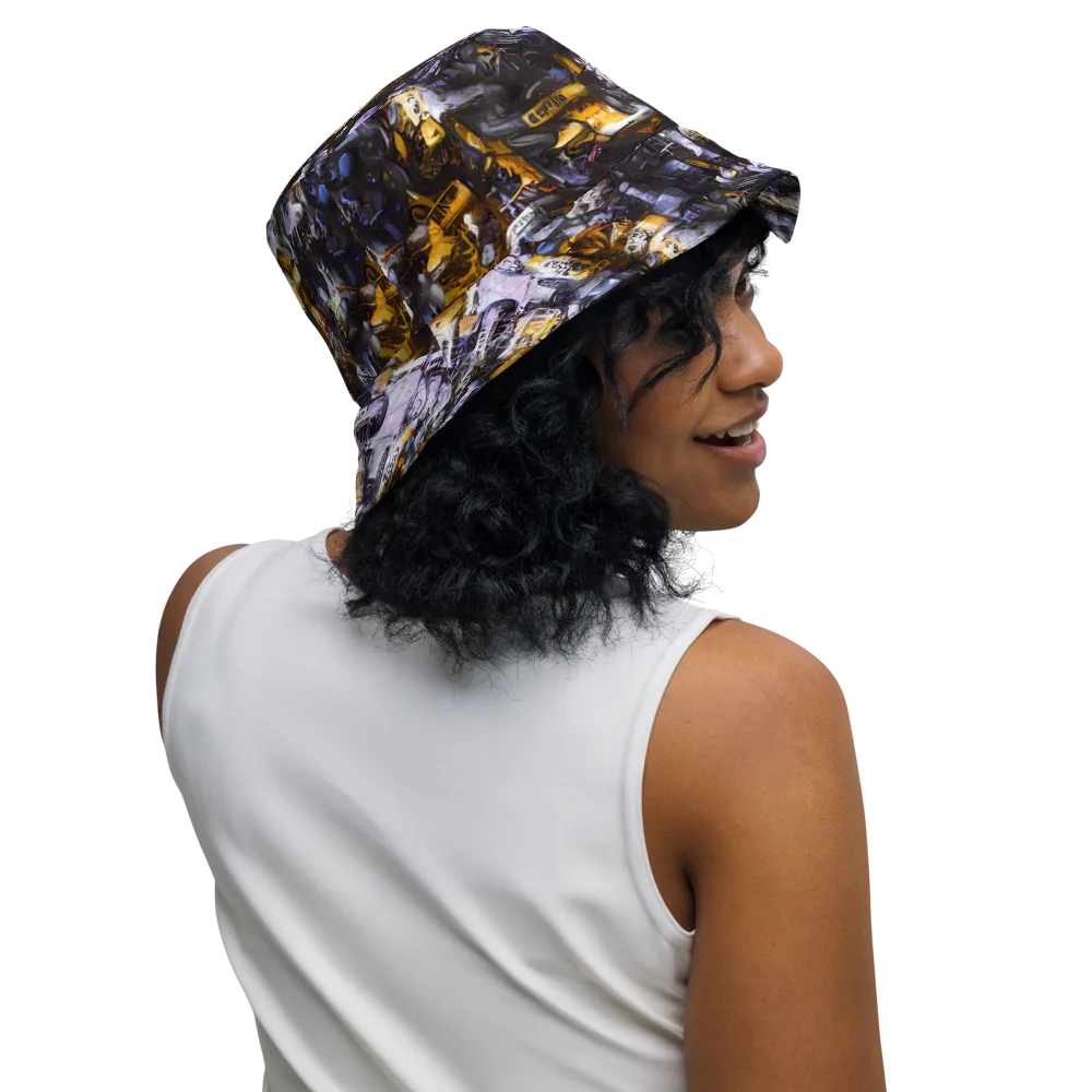 Gilded Bone Riot on Reversible Bucket Hat — Right Outside
