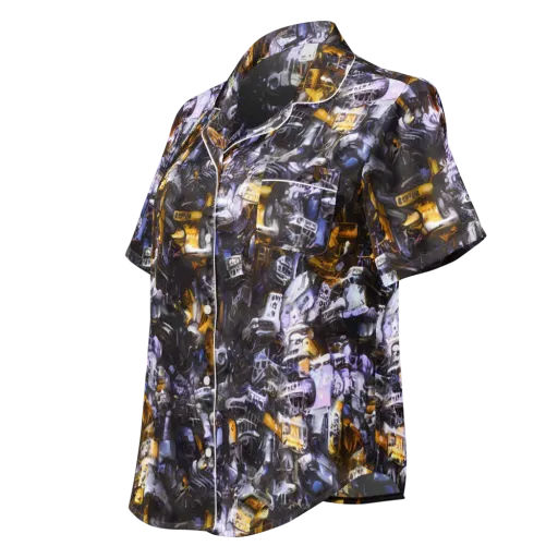 Gilded Bone Riot on a Women's Short Sleeve Pajama Top