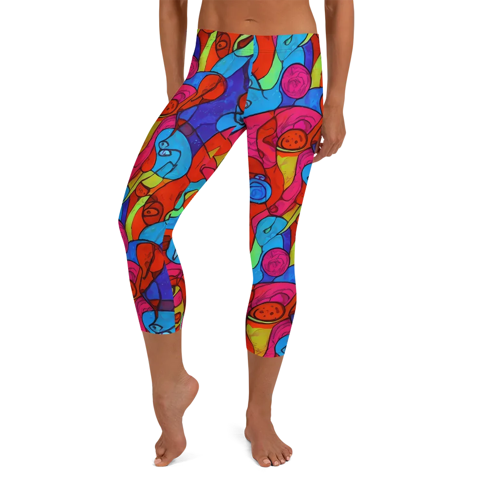 Vivid Orbit on Capri Leggings — Front