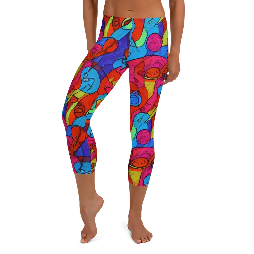 Vivid Orbit on Capri Leggings — Front