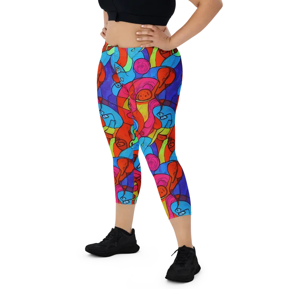 Vivid Orbit on Capri Leggings — Front