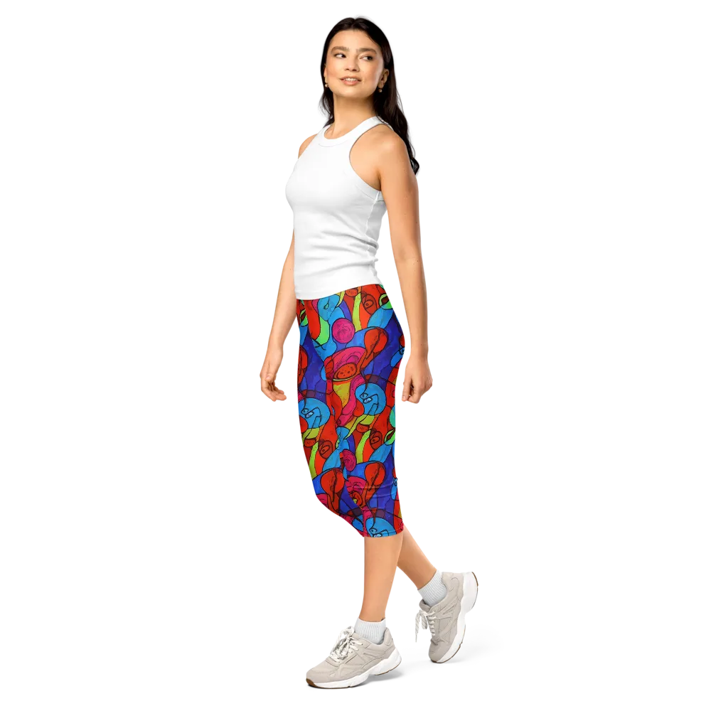 Vivid Orbit on Capri Leggings — Left Front