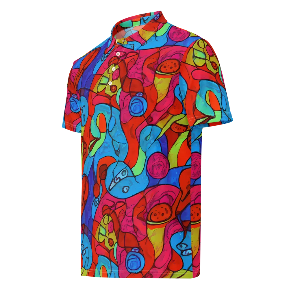 Vivid Orbit on Men's Slim Fit Polo Shirt — Left Front