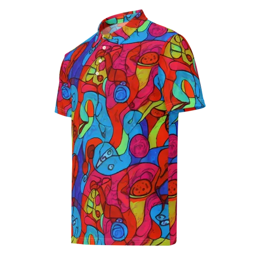 Vivid Orbit on a Men's Slim Fit Polo Shirt