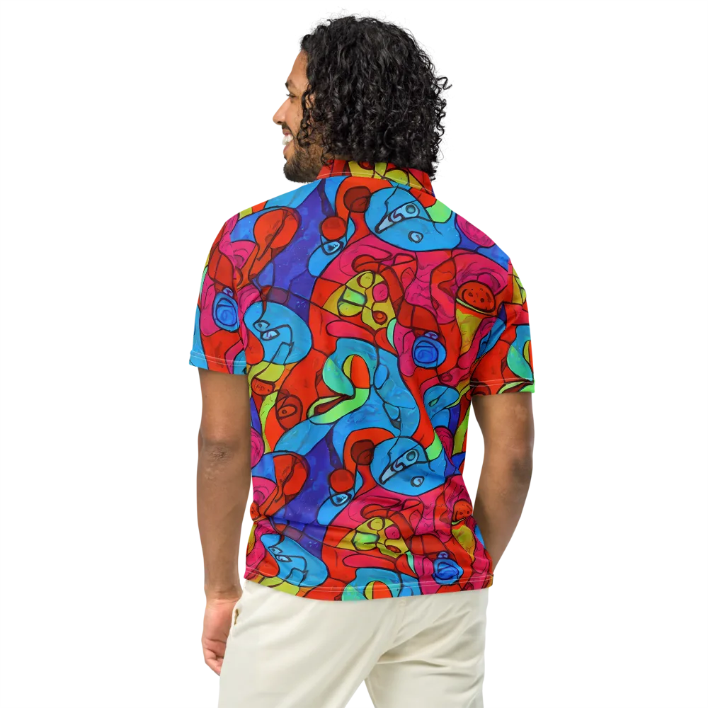 Vivid Orbit on Men's Slim Fit Polo Shirt — Back